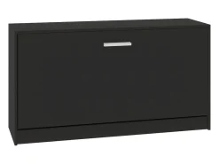 Banco zapatero negro 80x24x45 cm Madera de ingeniería