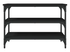 Banco zapatero negro 70x38,5x49 cm madera de ingeniería