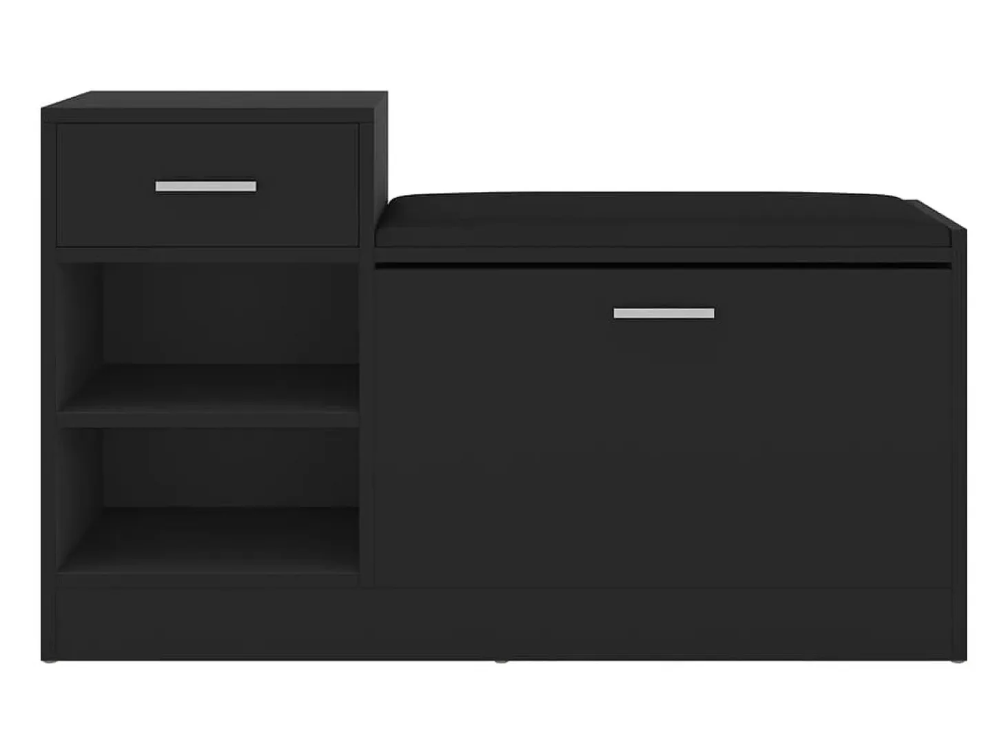 Banco zapatero negro 94,5x31x57 cm Aglomerado