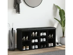 Banco zapatero negro 102x32x50 cm madera de ingeniería