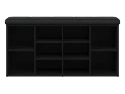 Banco zapatero negro 102x32x50 cm madera de ingeniería
