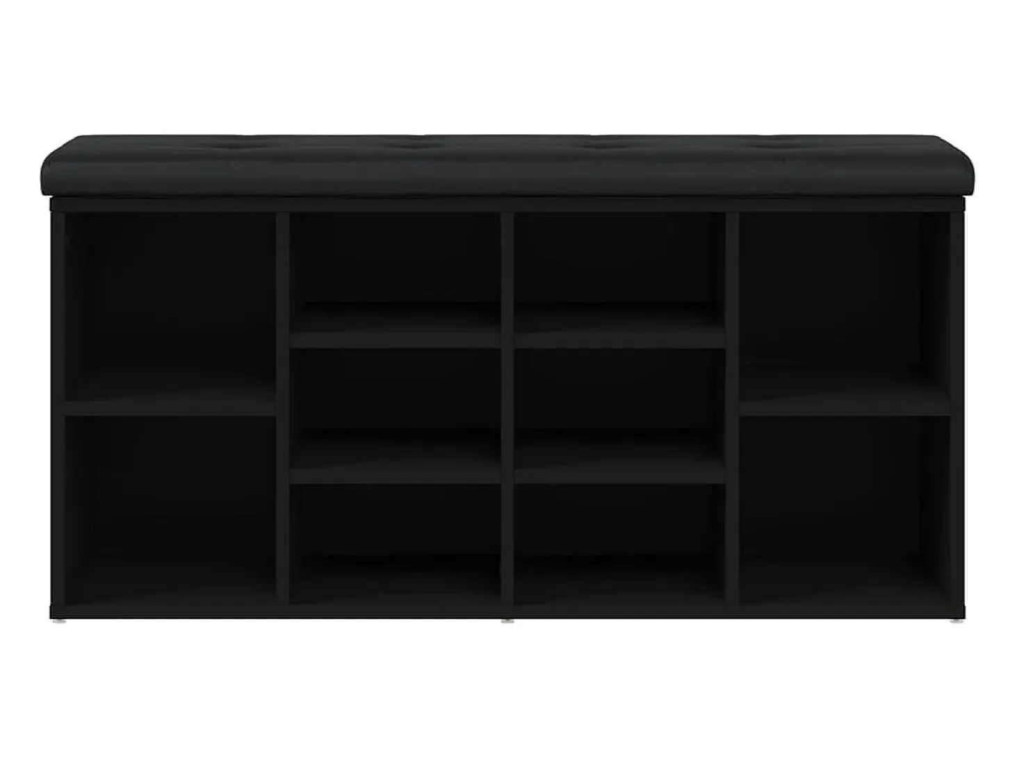 Banco zapatero negro 102x32x50 cm madera de ingeniería