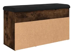 Banco zapatero roble ahumado 82x32x45,5 cm madera de ingeniería