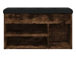 Banco zapatero roble ahumado 82x32x45,5 cm madera de ingeniería
