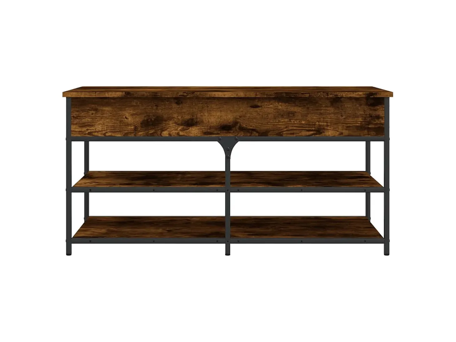 Banco zapatero roble ahumado 100x42,5x50 cm madera de ingeniería
