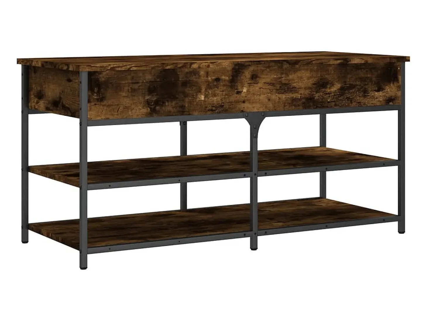 Banco zapatero roble ahumado 100x42,5x50 cm madera de ingeniería