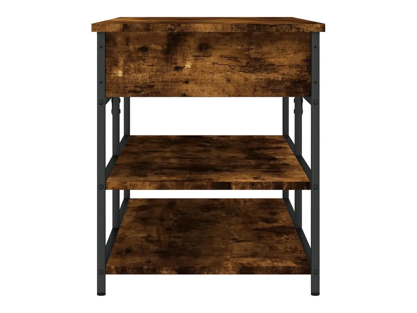 Banco zapatero roble ahumado 100x42,5x50 cm madera de ingeniería