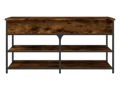 Banco zapatero roble ahumado 100x42,5x50 cm madera de ingeniería