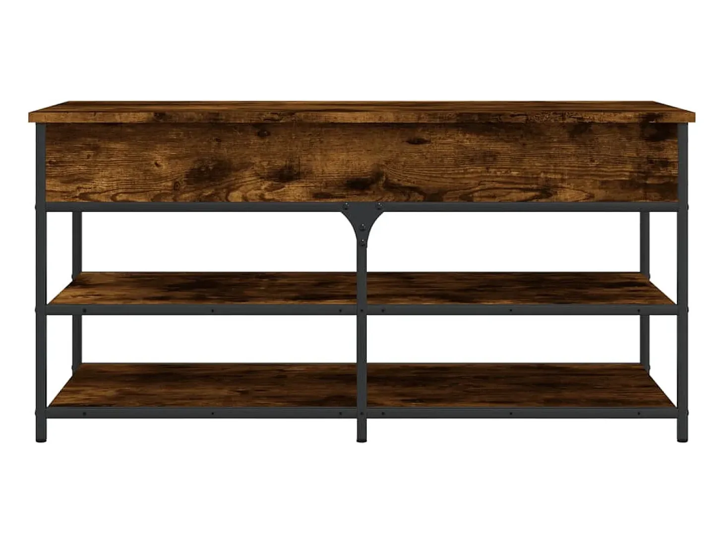 Banco zapatero roble ahumado 100x42,5x50 cm madera de ingeniería
