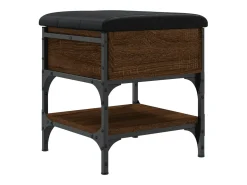 Banco zapatero roble marrón 42x42x45 cm madera de ingeniería
