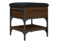 Banco zapatero roble marrón 42x42x45 cm madera de ingeniería