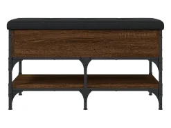 Banco zapatero roble marrón 82x42x45 cm madera de ingeniería