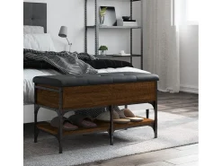 Banco zapatero roble marrón 82x42x45 cm madera de ingeniería