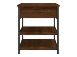 Banco zapatero roble marrón 70x42,5x50 cm madera de ingeniería