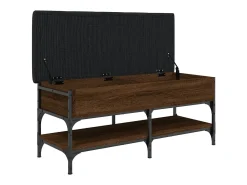 Banco zapatero roble marrón 102x42x45 cm madera de ingeniería