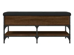 Banco zapatero roble marrón 102x42x45 cm madera de ingeniería
