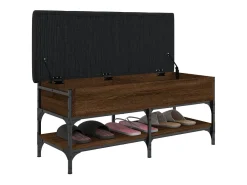 Banco zapatero roble marrón 102x42x45 cm madera de ingeniería