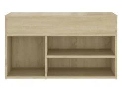 Banco zapatero roble Sonoma 80x30x45 cm Madera de ingeniería