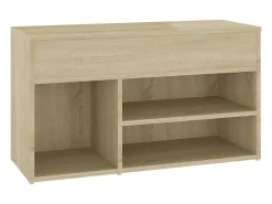 Banco zapatero roble Sonoma 80x30x45 cm Madera de ingeniería