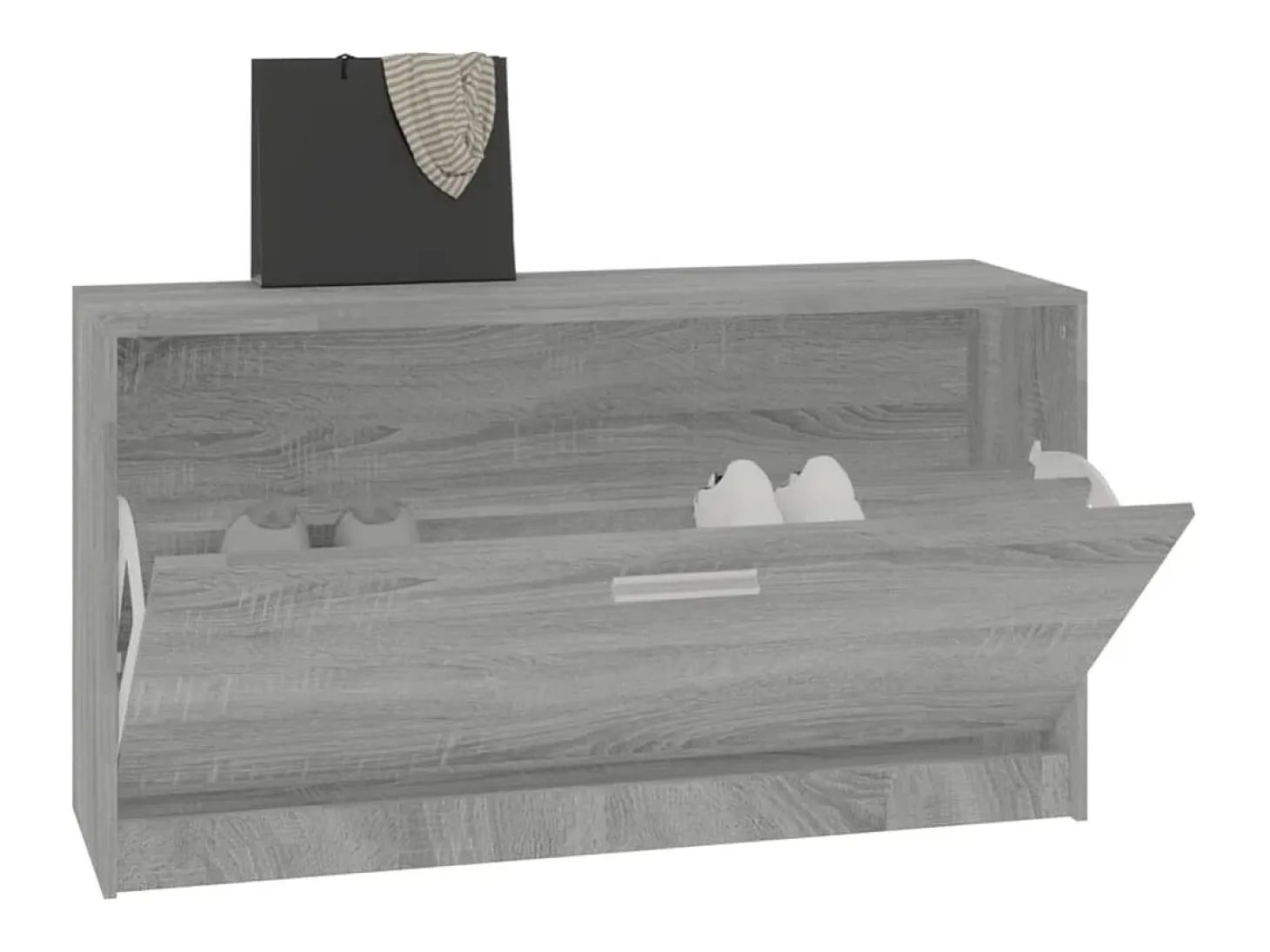 Banco zapatero Sonoma gris 80x24x45 cm Madera de ingeniería