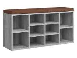 Banco zapatero Sonoma gris 103x30x48 cm Madera de ingeniería