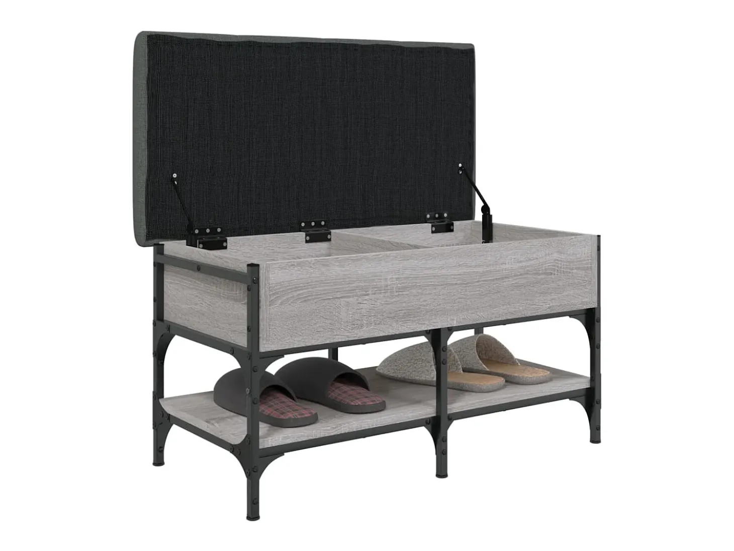 Banco zapatero Sonoma gris 82x42x45 cm madera de ingeniería