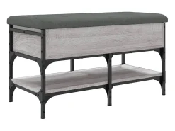 Banco zapatero Sonoma gris 82x42x45 cm madera de ingeniería