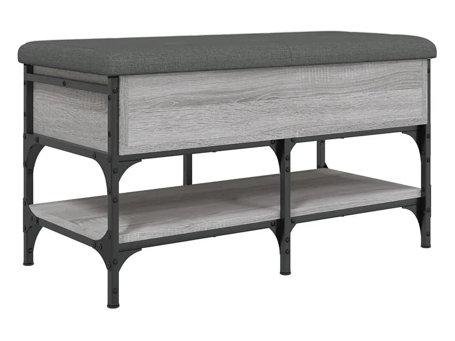 Banco zapatero Sonoma gris 82x42x45 cm madera de ingeniería