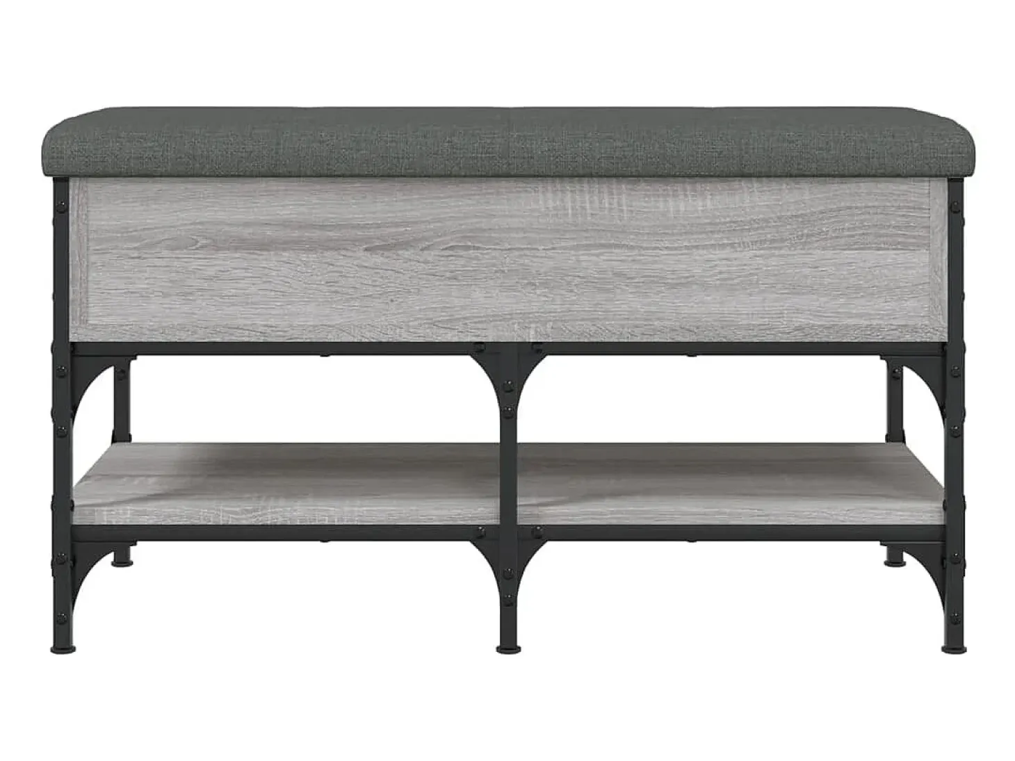 Banco zapatero Sonoma gris 82x42x45 cm madera de ingeniería