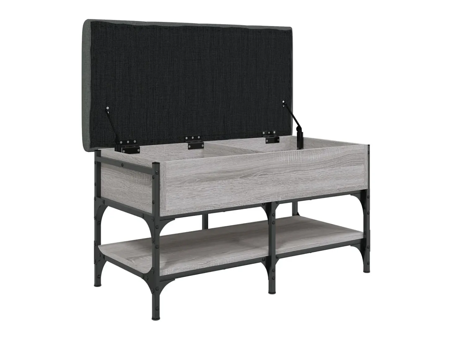 Banco zapatero Sonoma gris 82x42x45 cm madera de ingeniería