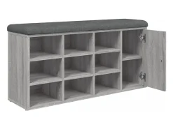 Banco zapatero Sonoma gris 102x32x50 cm madera de ingeniería