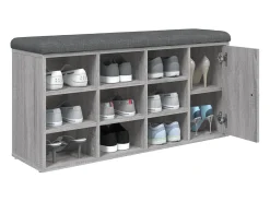 Banco zapatero Sonoma gris 102x32x50 cm madera de ingeniería