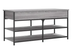 Banco zapatero Sonoma gris 100x42,5x50 cm madera de ingeniería