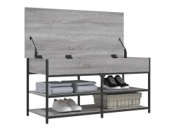 Banco zapatero Sonoma gris 100x42,5x50 cm madera de ingeniería