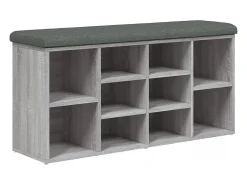 Banco zapatero Sonoma gris 102x32x50 cm madera de ingeniería
