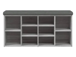 Banco zapatero Sonoma gris 102x32x50 cm madera de ingeniería