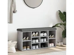 Banco zapatero Sonoma gris 102x32x50 cm madera de ingeniería