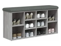 Banco zapatero Sonoma gris 102x32x50 cm madera de ingeniería