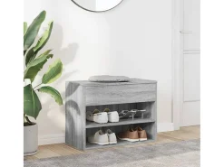 Banco zapatero Sonoma gris 60x30x45 cm Madera de ingeniería