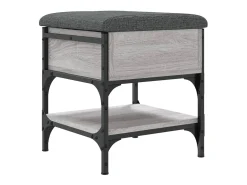 Banco zapatero Sonoma gris 42x42x45 cm madera de ingeniería