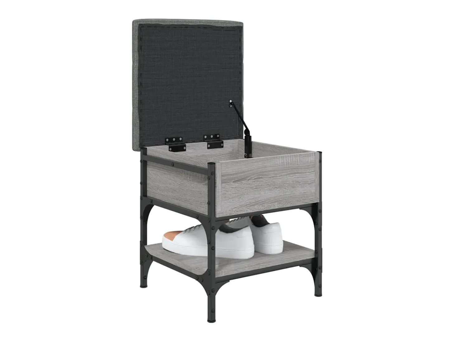 Banco zapatero Sonoma gris 42x42x45 cm madera de ingeniería