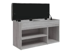 Banco zapatero Sonoma gris 82x32x45,5 cm Madera de ingeniería