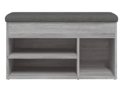Banco zapatero Sonoma gris 82x32x45,5 cm Madera de ingeniería
