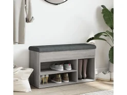 Banco zapatero Sonoma gris 82x32x45,5 cm Madera de ingeniería