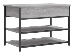 Banco zapatero Sonoma gris 70x42,5x50 cm madera de ingeniería