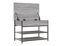 Banco zapatero Sonoma gris 70x42,5x50 cm madera de ingeniería