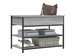 Banco zapatero Sonoma gris 70x42,5x50 cm madera de ingeniería