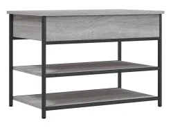 Banco zapatero Sonoma gris 70x42,5x50 cm madera de ingeniería