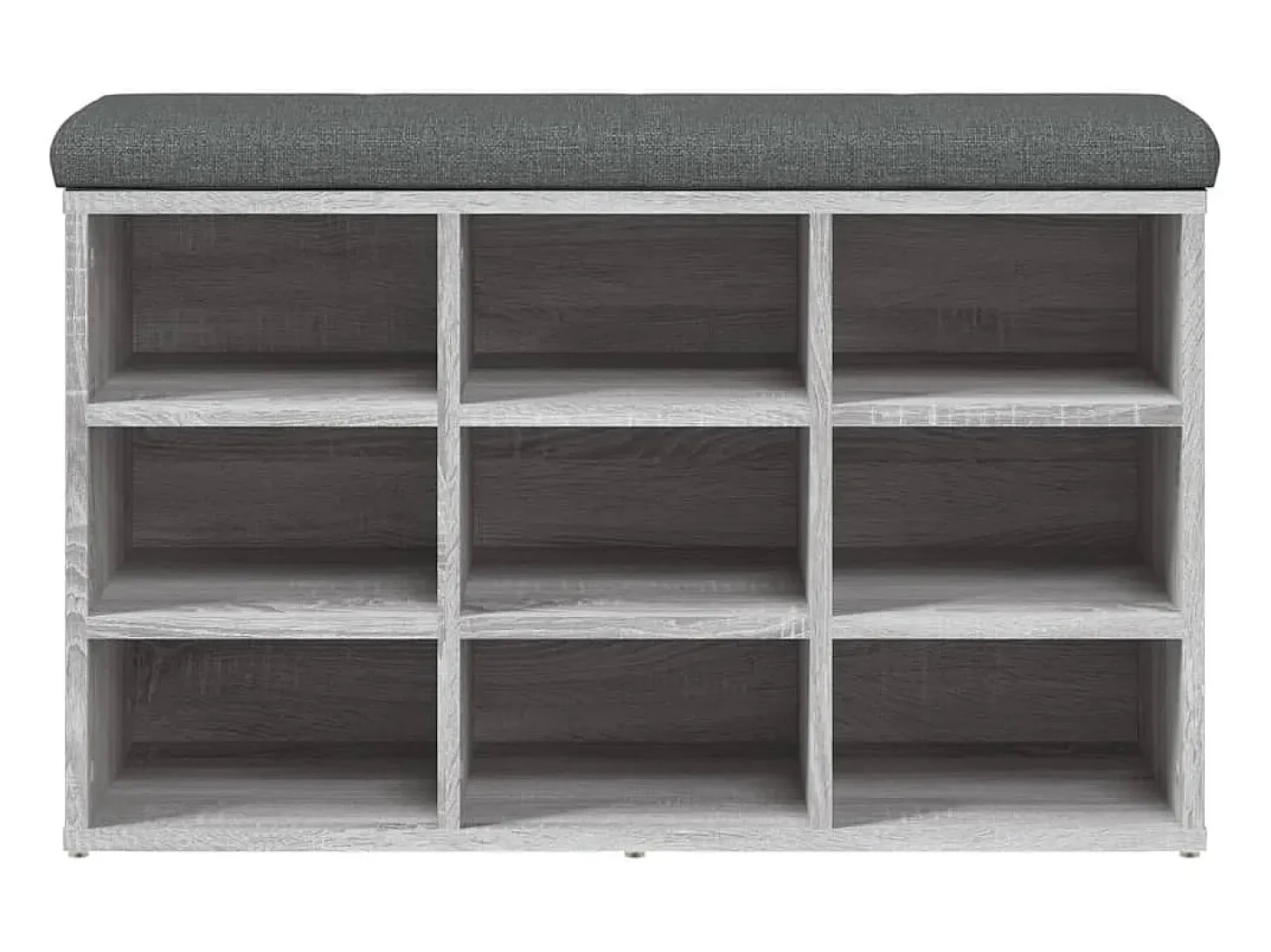 Banco zapatero Sonoma gris 82x32x50 cm madera de ingeniería