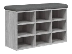 Banco zapatero Sonoma gris 82x32x50 cm madera de ingeniería
